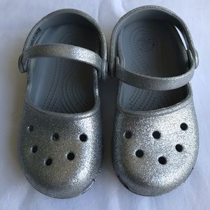 Silver Glitter CROCS